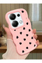 Poco M6 Pro 4g Compatible Shockproof Simple Pink Silicone Phone Case Heart Pattern