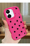 Poco C65 Compatible Shockproof Simple Red Silicone Phone Case Heart Pattern