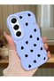 For Tecno Camon 40 Pro 5g Compatible Anti-Knock Simple Blue Silicone Phone Case Heart Pattern