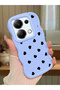 Poco M6 Pro 4g Compatible Shockproof Simple Blue Silicone Phone Case Heart Pattern