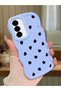 Samsung Galaxy A56 Compatible Shockproof Simple Blue Silicone Phone Case Heart Pattern