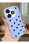 Tecno Spark 20C Compatible Shockproof Simple Blue Silicone Phone Case Heart Pattern