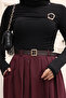Pleat Detailed Belted Skirt - 2