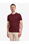 Burgundy Slim Fit 100% Cotton Crew Neck Basic T-Shirt 50325307-Vr014 - 3