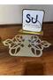 Gold Spor Model Flower Detailed Placemat Set with 6 Napkins - 2
