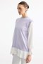 Rayon tunic with shirt-look metal brooch detail - lila - 3