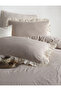 Ruffle 100% Cotton Yarn Dyed Washable King Size Duvet Cover Set 240*220