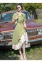 Women's Shirt Dress with Buttons, Simple Solid Half Sleeve Midi Dress, Women's Dresses Irregular Hem - 7