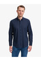 Navy Blue Linen Blend Regular Fit Long Sleeve Shirt 50320941-Vr033 - 3