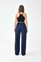 High Waist Velcro Closure Palazzo Trousers - 3