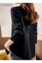 Women's Casual Business Blazer Fashion Casual Solid Color Office Coat Classic Lapel Button Open Plac - 3
