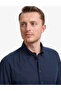 Navy Blue Linen Blend Regular Fit Long Sleeve Shirt 50320941-Vr033 - 2