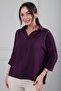 Polo Neck Three Quarter Sleeve Ayrobin Blouse - 2