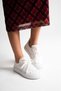 Tivor Wicker Knit Detailed Lace-Up Women's Sports Shoes-White - 4