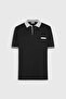 Men's Black-Ecru Standard Fit Regular Cut Polo Collar Knitwear T-Shirt - 6
