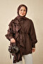 Women's Flounce Lace-Up Shirt Brown - 3