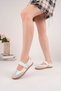 Women's White Velcro Mary Jane Casual Sports Ballerina Shoes - 3