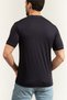 Men's Slim Fit Crew Neck Cotton Short Sleeve Navy Blue T-Shirt - 4
