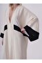 Kontrast Bant Detaylı Abaya - 5