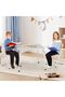 3-Piece Foldable Kids Table & Chairs Set - 36 in Activity Table with Storage & Upholstered Se - 7