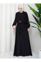 Cupra Fabric Dress with Buckle Detail, Double Tunic Dress, 2 Pieces - 5