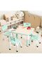 Kids Table & Chairs Set (4-Piece) Height Adjustable - 32" Wipe-Clean Craft Table with Anti-Sl - 3