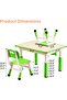 Kids Table & Chairs Set (4-Piece) Height Adjustable - 32" Wipe-Clean Craft Table with Anti-Sl - 7