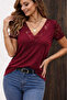 Women's Short Sleeve V-Neck Blouse, Pack of Lace Viscose - 2
