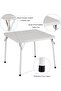 3-Piece Foldable Kids Table & Chairs Set - 36 in Activity Table with Storage & Upholstered Se - 5