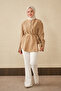 Women's Front Buttoned Waist Tie Tunic Mink - 3