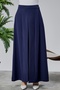 Women's Trousers Crepe Fabric Wide Leg with Elastic Waist - 3