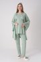 New Season Green Maternity Summer Elegant Lace Detailed Design Short Sleeve Dressing Gown Pajama Set - 2