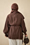 Women's Flounce Lace-Up Shirt Brown - 5