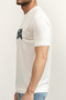 Men's Regular Fit Logo Embroidered Short Sleeve White T-Shirt - 3
