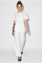 Women's White Scarf Tie Detailed T-Shirt High Waist Pants Bottom-Top Set 7630 60286041 - 2