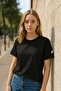 Women's Crew Neck Basic Plain Short Sleeve T-Shirt
