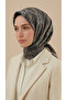 Efsun Patterned 120*120 cm Cotton Scarf - Beige / Green - 2
