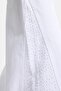 Women's White T-5S6-2 Palazzo Fit Mid-Waist Leg Shiny Stone Detailed Special Design Denim Jeans - 2