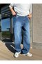 Dark Blue Extra Baggy Jeans Blue Super Baggy Panrolon - 4