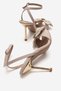 Women's Beige Satin 9 cm Thin Heeled Stone Detailed Ankle Strap Evening Dress Sandals - 4