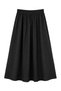 4909 Women's Elastic Waist Pleated Draped Midi Skirt Black - 3