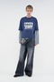 -Erkek Oversize Basic S66S Logo Print T-Shirt – 100% Cotton - 4