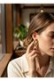 Pink Stone Vintage Button Earring Gold Women's Earring Stylish Elegant Design - 2