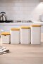 Set of 4 Porcelain Jars with Bamboo Lids – Tea, Sugar, Coffee, Salt Storage Containers for Countertop