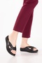 Genuine Leather Comfort Sole Comfortable Daily Slippers Irm.17 Black - 4