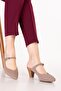 Women's Genuine Leather Heeled Slippers Vdt.13 Mink - 4