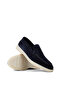 Men's Genuine Suede Navy Blue Loafer Shoes - 3