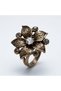 Vintage Women Ring Bronze Authentic Jewelry Lotus Flower Red Crystal Stone Adjustable - 3