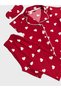 Suitable for Girl and Mother Cotton Red Heart Pattern Shirt Collar Buttoned Short Sleeve Sleepwear with Eyewear Pajamas Set - 4