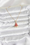 316L Steel Chain Gold Color Red Pine Tree Model Christmas Themed Women's Necklace - 2